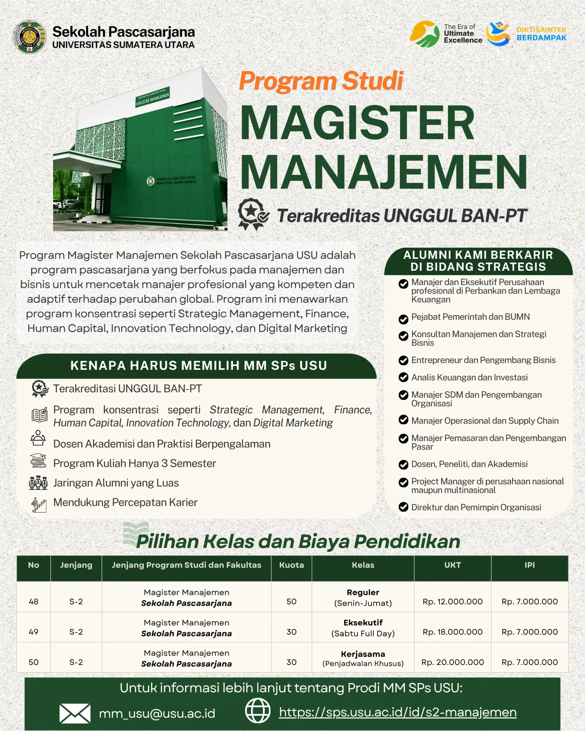 Penerimaan Mahasiswa Baru Magister Manajemen Sekolah Pascasarjana USU T.A Ganjil 2026/2027